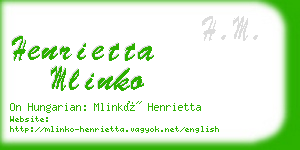 henrietta mlinko business card